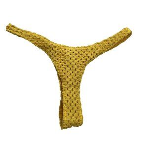 Triangl Swimwear Crochet Thong Bikini in Yellow